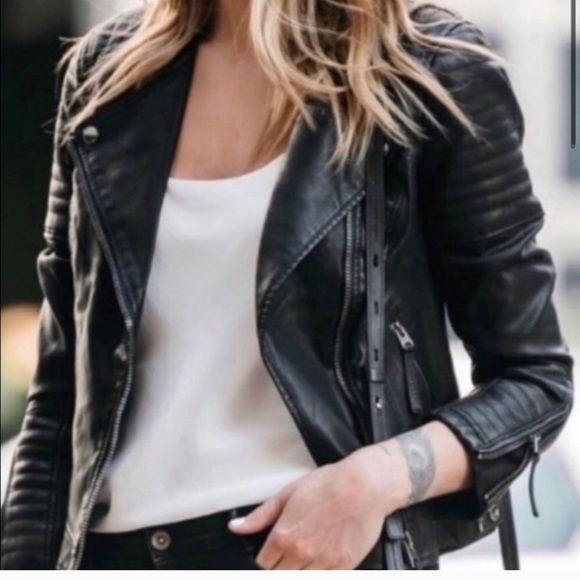 Topshop Black Leather Jacket - Picture 2 of 4